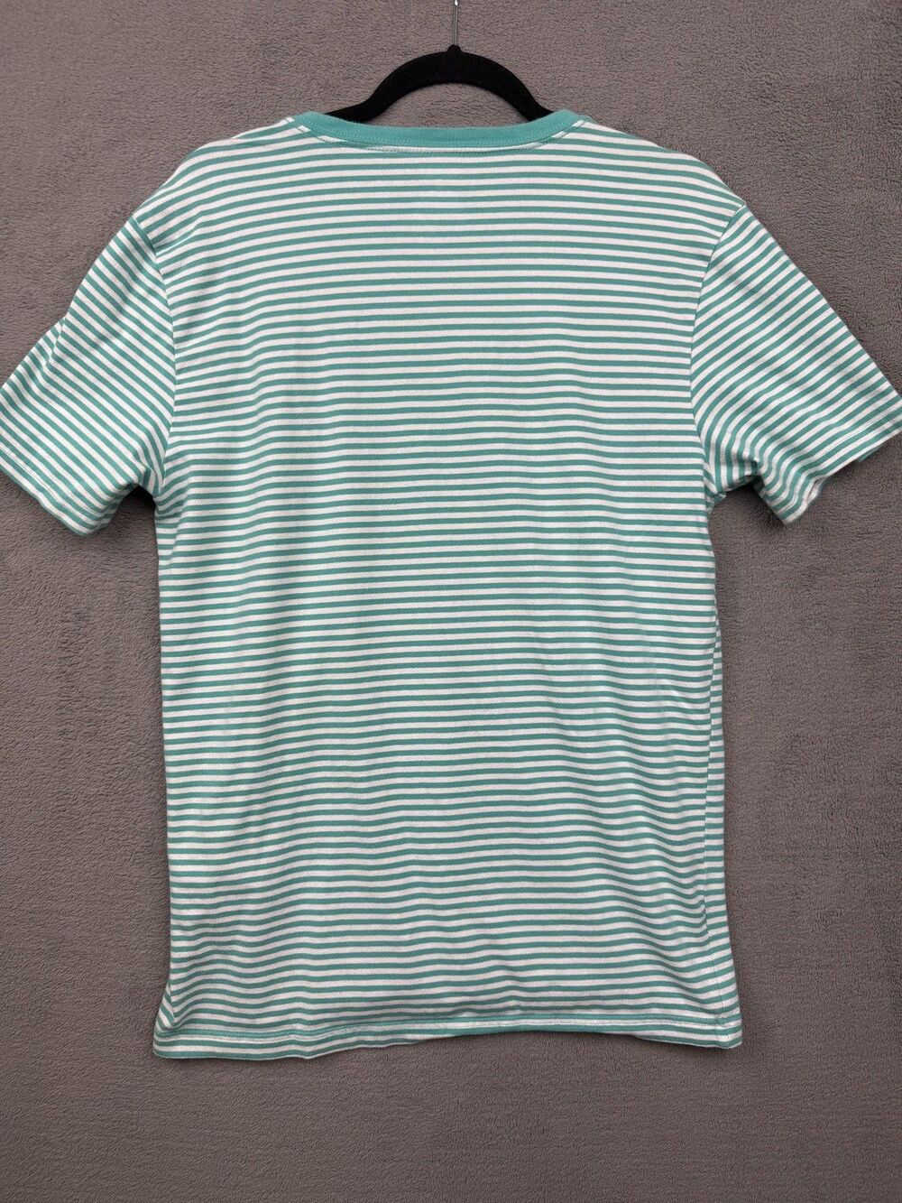 Express Mens Shirt Large Teal/White Striped V-Neck - stretchy fee - Picture 5 of 7